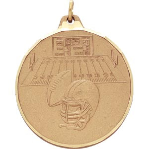 Football (Ball / Helmet Design) - 2 Inch Diamond Cut Edge Medal with Ribbon