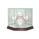 Four Baseball Glass Display Case