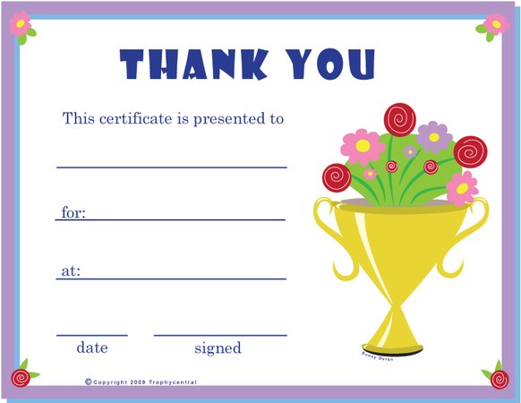 Thank You Certificate - Free Template