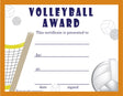 Volleyball Certificate - Free Template