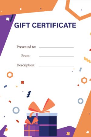 What's Inside Gift Certificate - Free Template - 4" x 6" Vertical