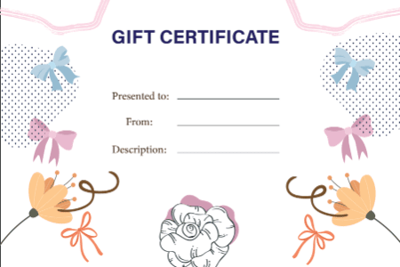 Flower Theme Gift Certificate - Free Template