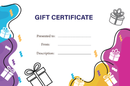 Presents Gift Certificate - Free Template - 6" x 4" Horizontal