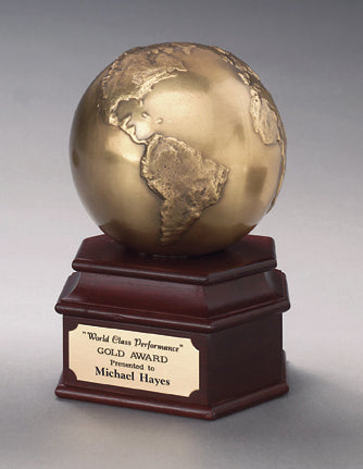 Globe Award on Walnut Base