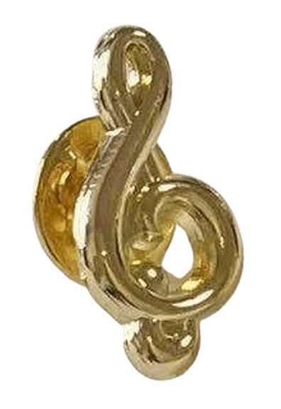 Gold Music Clef Lapel Pin
