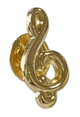 Gold Music Clef Lapel Pin