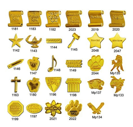 Gold School Pins