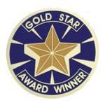 Gold Star Award Medal Insert (Etched)