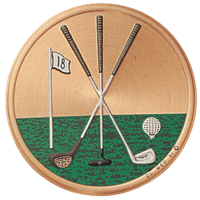 Golf "18th Hole" Litho Medal Insert