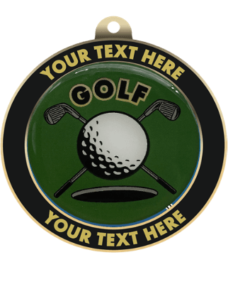 Golf Insert Medal with Personalized Rim
