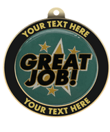 Great Job Insert Medal with Personalized Rim