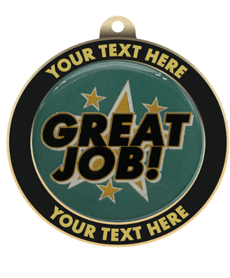 Great Job Insert Medal with Personalized Rim