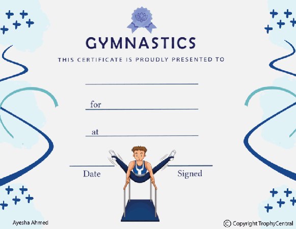 Gymnastics Award Certificate - Free Template - Male