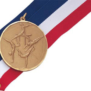 2 Inch Diamond Cut Edge Girls Gymnastics Medal