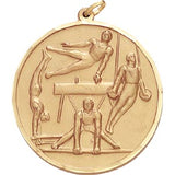 Boys Gymnastics - 2 Inch Diamond Cut Edge Medal with Ribbon
