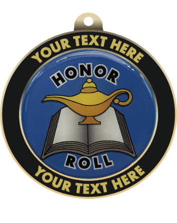 Honor Roll Insert Medal with Personalized Rim