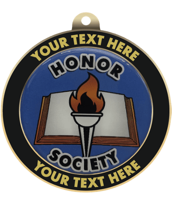 Honor Society Insert Medal with Personalized Rim