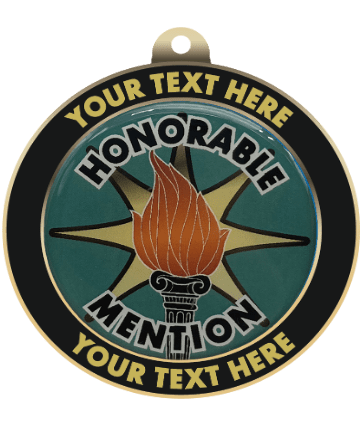 Honorable Mention Insert Medal with Personalized Rim