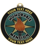 Honorable Mention Insert Medal with Personalized Rim