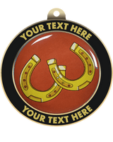 Horseshoes Insert Medal with Personalized Rim