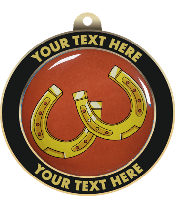 Horseshoes Insert Medal with Personalized Rim