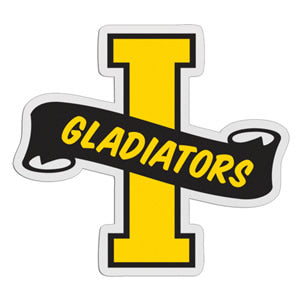 I-Shaped Mascot Badge with Choice of Back