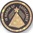 In Honor Of Excellence Mylar Decal Medal Insert