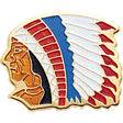Indian Chief Lapel Pin with Color Finish