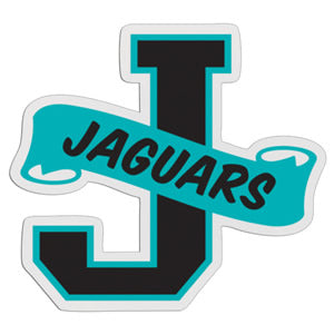 J-Shaped Mascot Badge with Choice of Back
