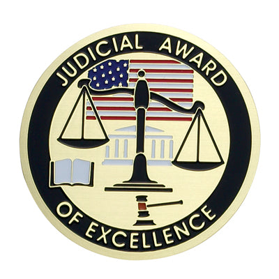Judicial Award Of Excellence Medal Insert (Etched)