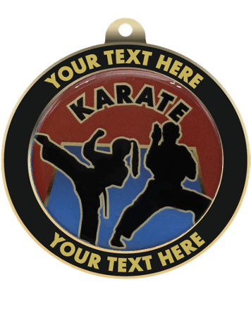Karate Insert Medal with Personalized Rim