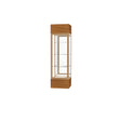 Keepsake Carmel Oak Lighted Display Case w/ Mirror back and Champagne Aluminum Frame, 80"H x 24"W x 24"D
