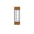 Keepsake Carmel Oak Lighted Display Case w/ Mirror back and Satin Natural Aluminum Frame, 80"H x 24"W x 24"D