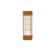 Keepsake Carmel Oak Lighted Display Case w/ Plaque Fabric back and Champagne Aluminum Frame, 80"H x 24"W x 24"D