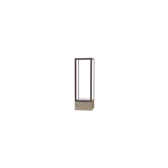 Keepsake Driftwood Oak Floor Display Case w/ Clear Glass back and Dark Bronze Aluminum Frame, 72"H x 24"W x 24"D