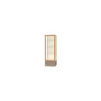 Keepsake Driftwood Oak Floor Display Case w/ Plaque Fabric back and Champagne Aluminum Frame, 72"H x 24"W x 24"D
