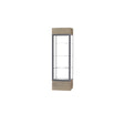 Keepsake Driftwood Oak Lighted Display Case w/ Clear Glass back and Satin Natural Aluminum Frame, 80"H x 24"W x 24"D