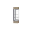 Keepsake Driftwood Oak Lighted Display Case w/ Mirror back and Satin Natural Aluminum Frame, 80"H x 24"W x 24"D