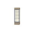 Keepsake Driftwood Oak Lighted Display Case w/ Plaque Fabric back and Satin Natural Aluminum Frame, 80"H x 24"W x 24"D