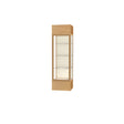 Keepsake Light Oak Vinyl Lighted Display Case w/ Plaque Fabric back and Champagne Aluminum Frame, 80"H x 24"W x 24"D