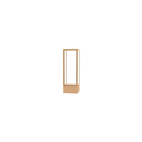 Keepsake Natural Oak Floor Display Case w/ Clear Glass back and Champagne Aluminum Frame, 72"H x 24"W x 24"D