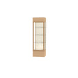Keepsake Natural Oak Lighted Display Case w/ Plaque Fabric back and Champagne Aluminum Frame, 80"H x 24"W x 24"D