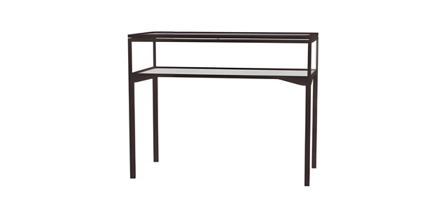 Keepsake Tabletop Display Case, w/ Hinged Top Door and Dark Bronze Aluminum Frame, 10"H x 48"W x 24"D, Total Height 38"H