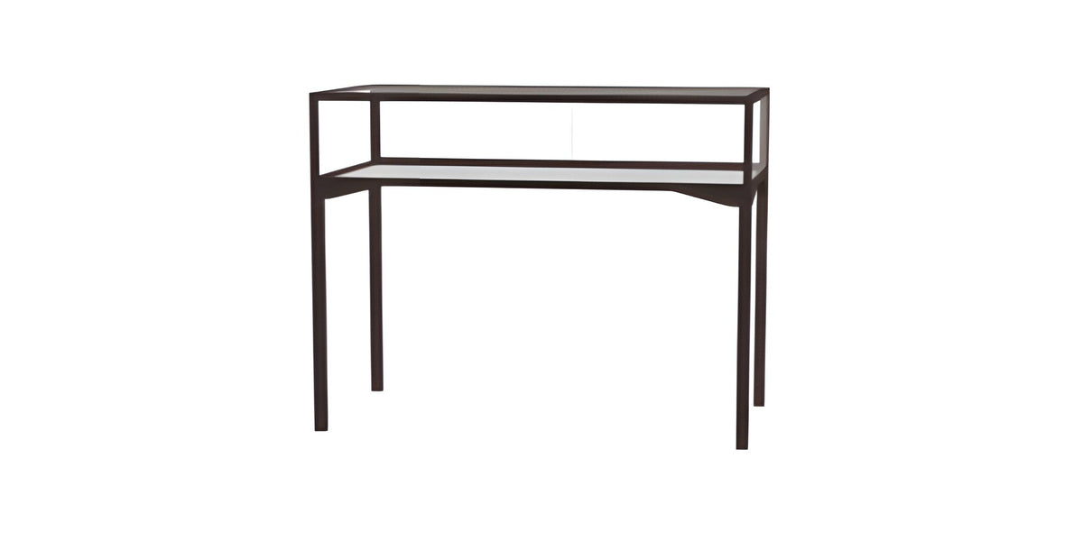 Keepsake Tabletop Display Case, w/ Sliding Rear Door and Dark Bronze Aluminum Frame, 10"H x 48"W x 24"D, Total Height 38"H