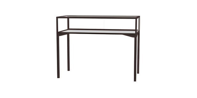 Keepsake Tabletop Display Case, w/ Sliding Rear Door and Dark Bronze Aluminum Frame, 10"H x 48"W x 24"D, Total Height 38"H