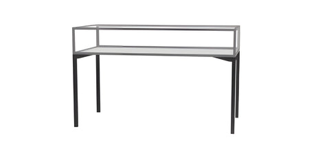 Keepsake Tabletop Display Case, w/ Sliding Rear Door and Satin Natural Aluminum Frame, 10"H x 60"W x 30"D, Total Height 38"H