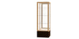 Keepsake Walnut Vinyl Floor Display Case w/ Mirror back and Champagne Aluminum Frame, 72"H x 24"W x 24"D