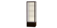 Keepsake Walnut Vinyl Floor Display Case w/ Plaque Fabric back and Dark Bronze Aluminum Frame, 72"H x 24"W x 24"D