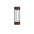 Keepsake Walnut Vinyl Lighted Display Case w/ Mirror back and Satin Natural Aluminum Frame, 80"H x 24"W x 24"D