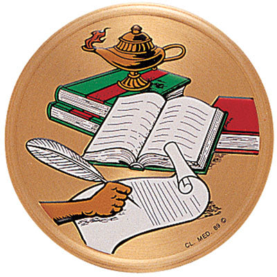 Lamp Of Learning (497646) Litho Medal Insert